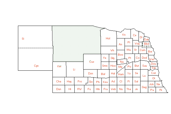 Nebraska County Map - Ne1880 