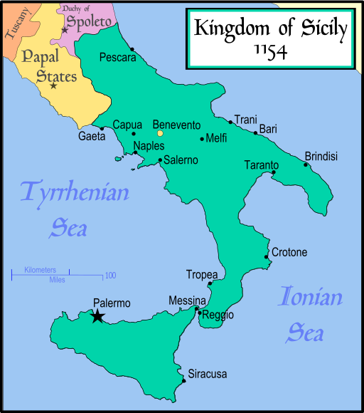 a) Location of Sicily (Italy) in the Mediterranean Sea; (b