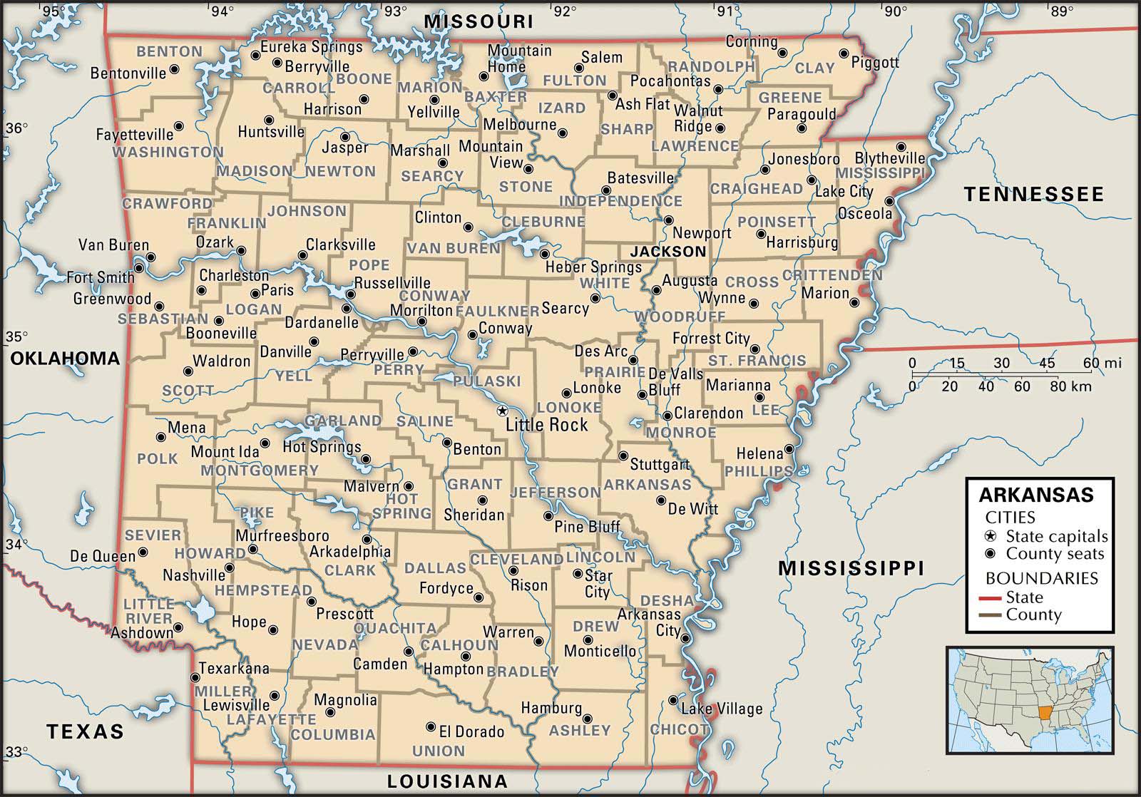 map of counties in arkansas State And County Maps Of Arkansas