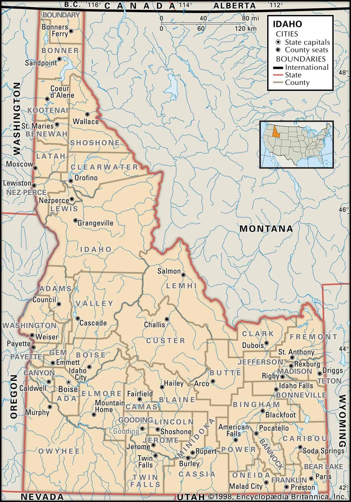 map of cities in idaho State And County Maps Of Idaho map of cities in idaho