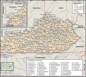 Map of Kentucky Counties Map of Kentucky Counties