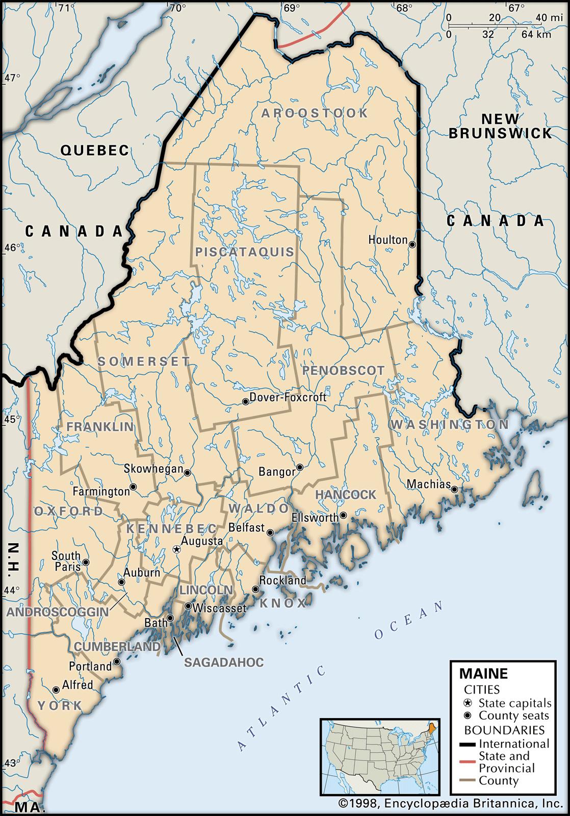 State And County Maps Of Maine