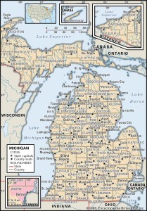 County Map of Michigan