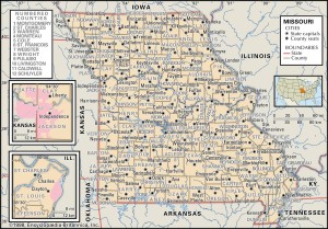 County Map of Mssouri County Map of Mssouri