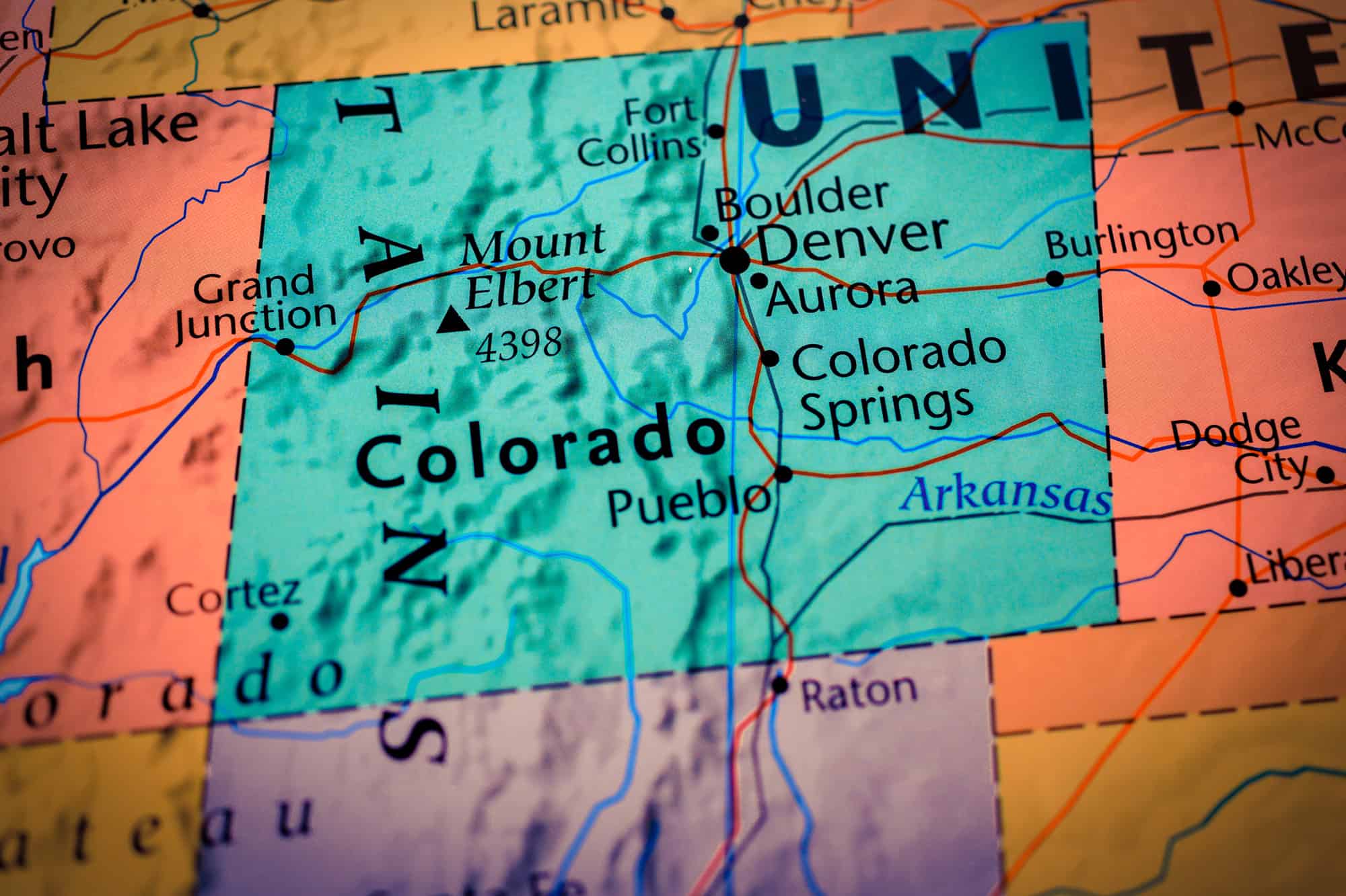 Colorado Map Major Cities