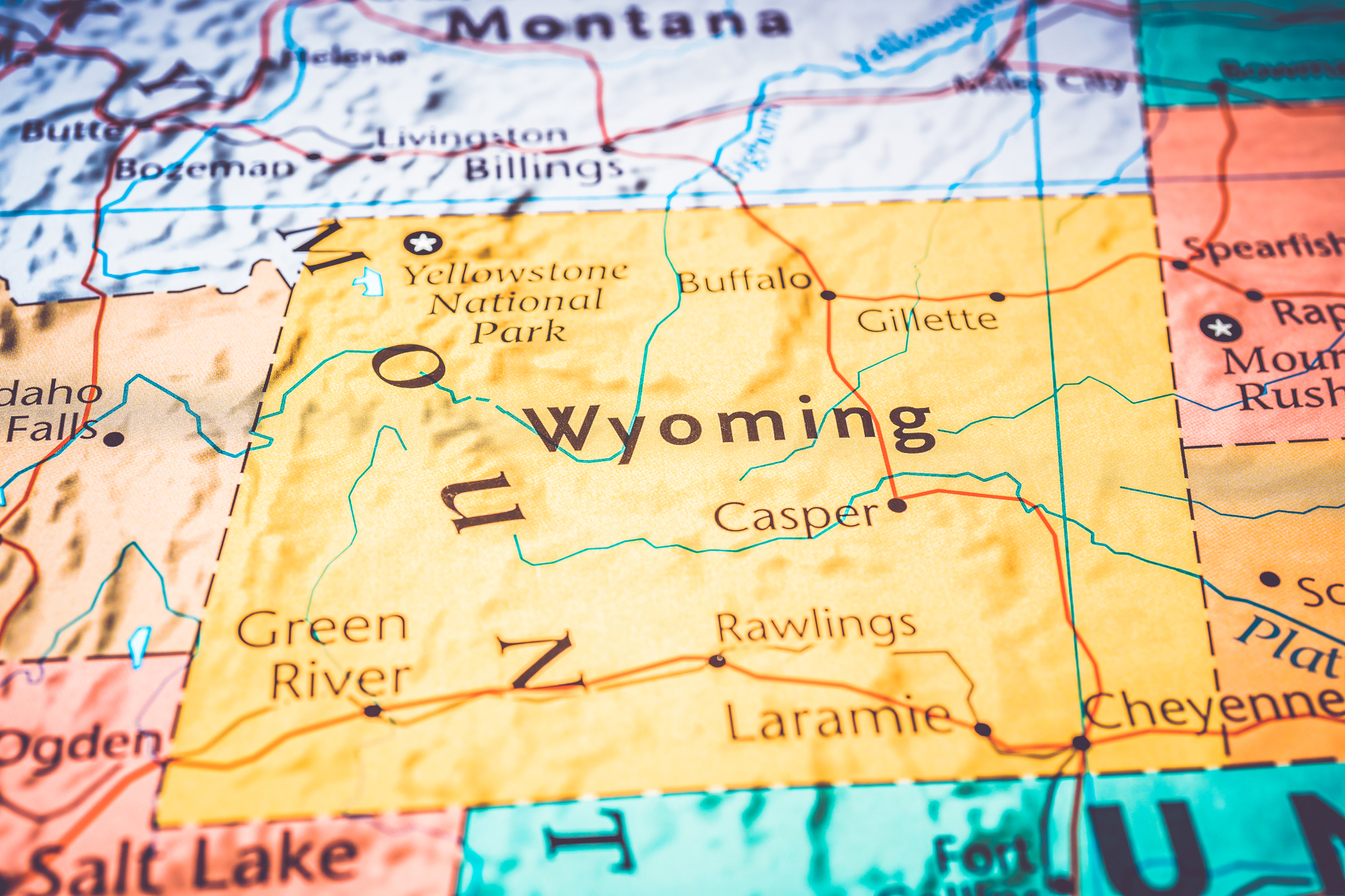 Map of the State of Wyoming, USA - Nations Online Project, image size:2000x1333