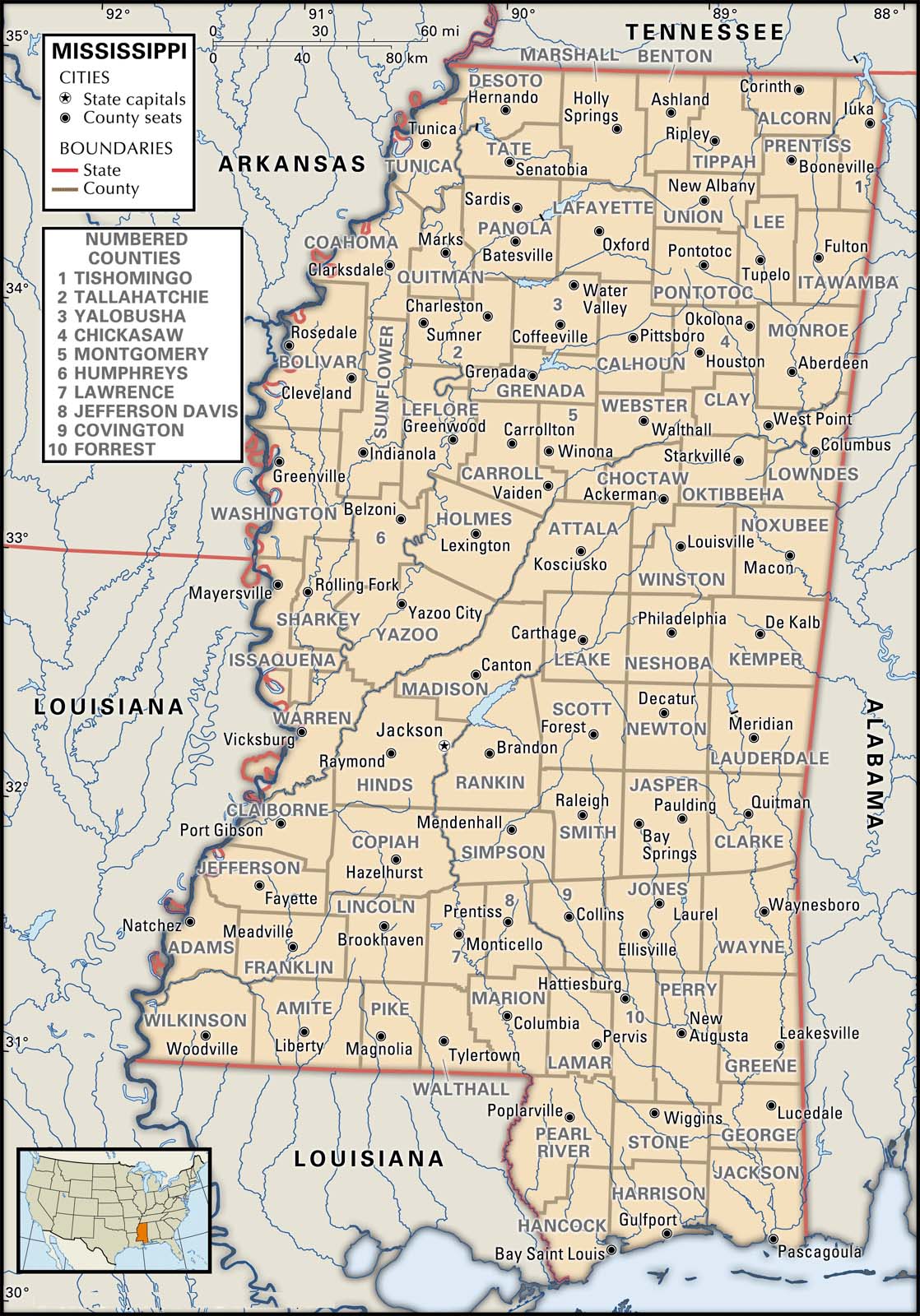 Map of Mississippi