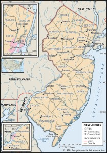 Map of New Jersey Counties