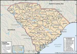 Map of South Carolina Counties