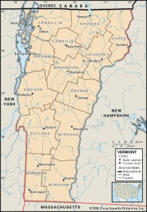 Map of Vermont Counties