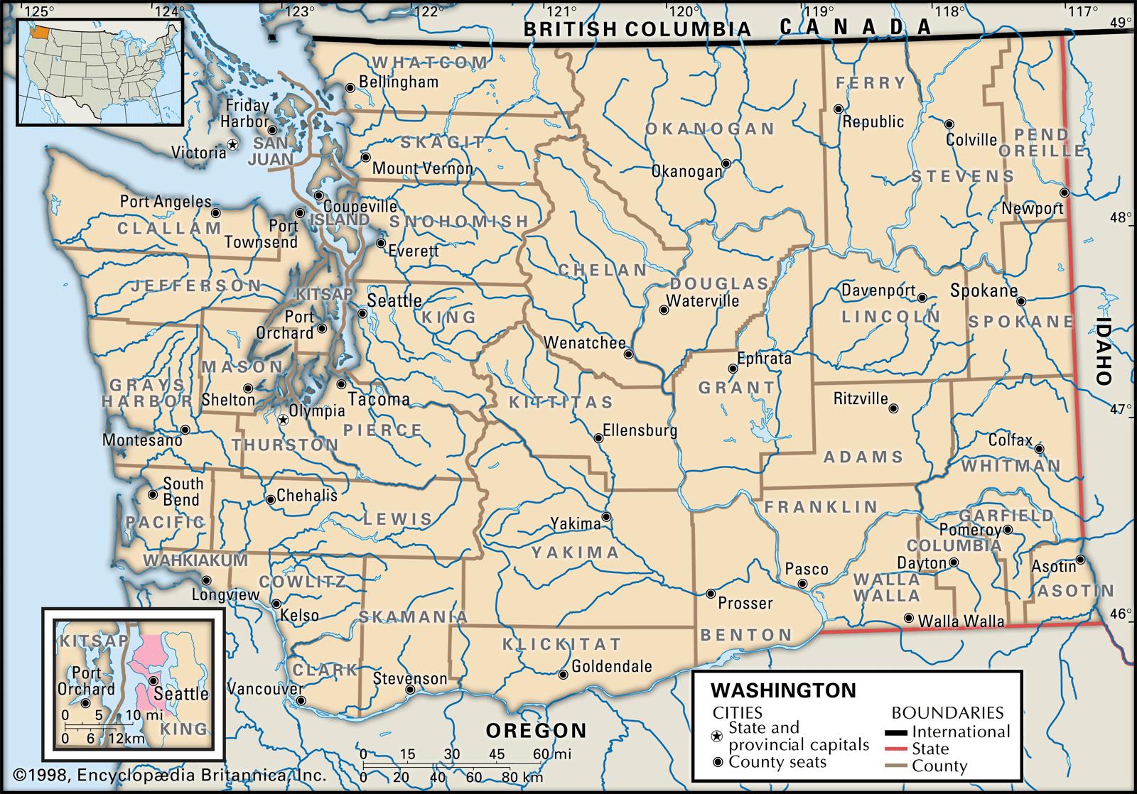 Maps Of Washington State And Its Counties Map Of Us
