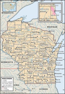 Map of Wisconsin Counties