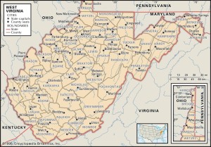 Map of West Virginia Counties Map of West Virginia Counties
