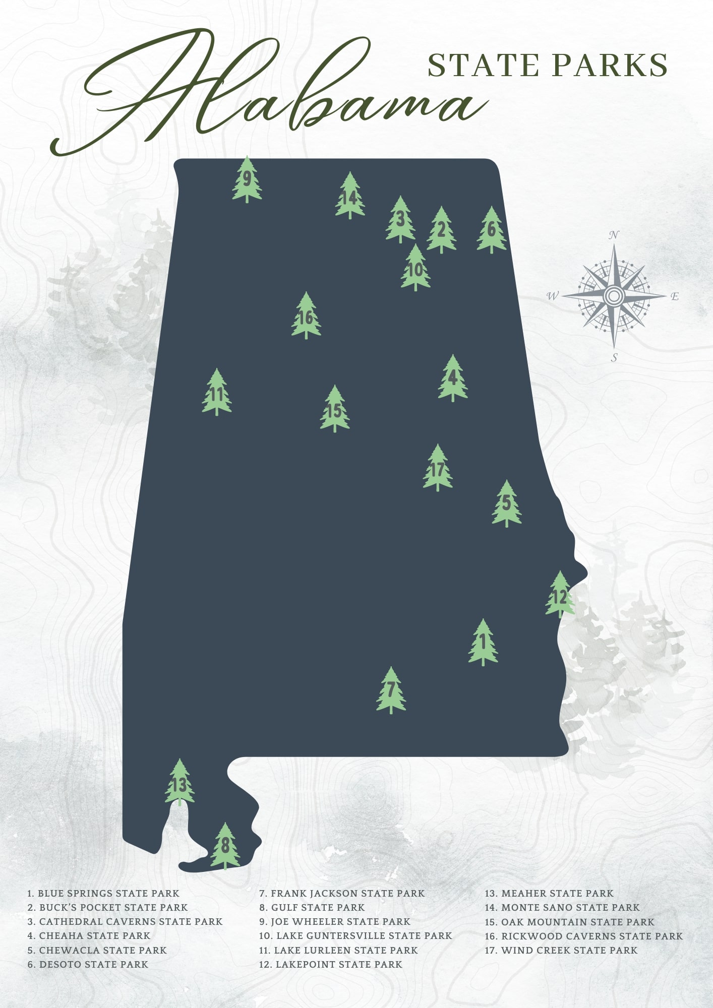 Alabama State Park Map