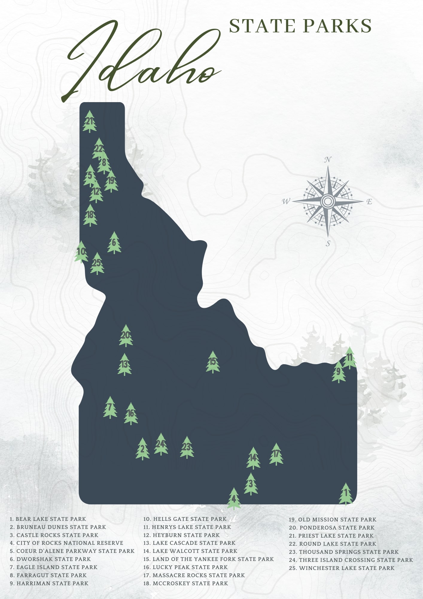 Printable Idaho State Parks Map