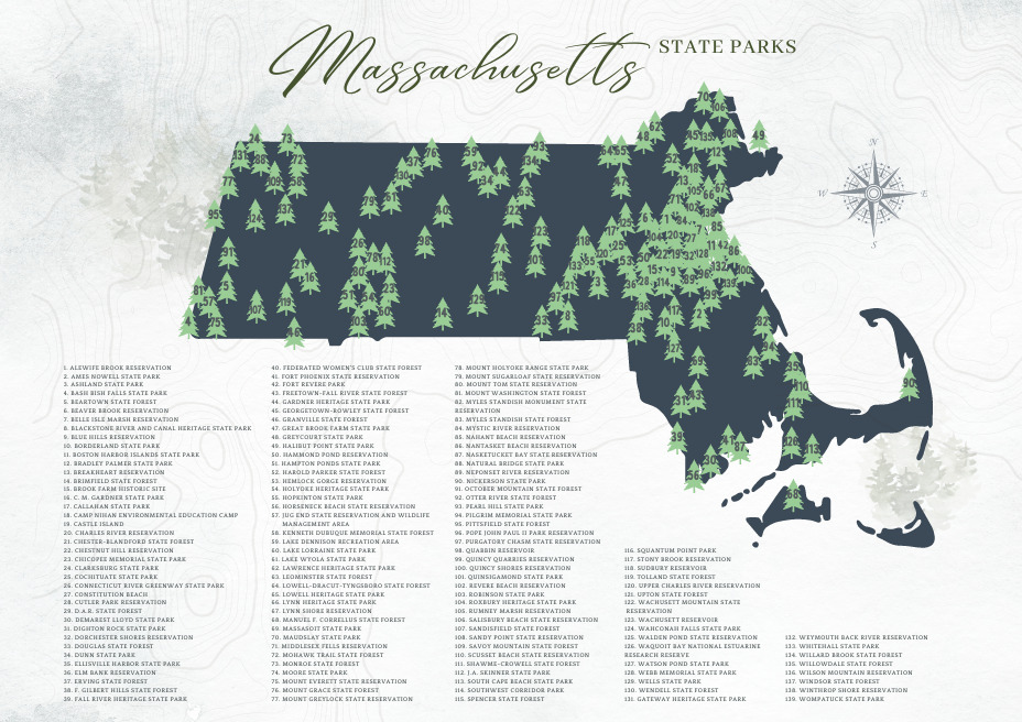 Printable Massachusetts State Parks Map 