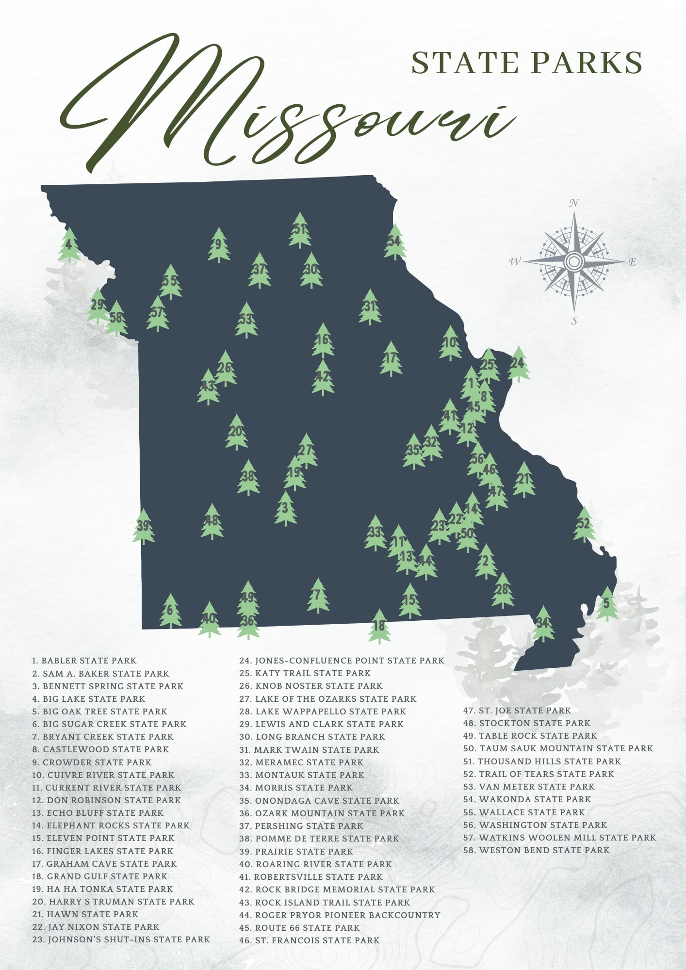 Printable Missouri State Park Map