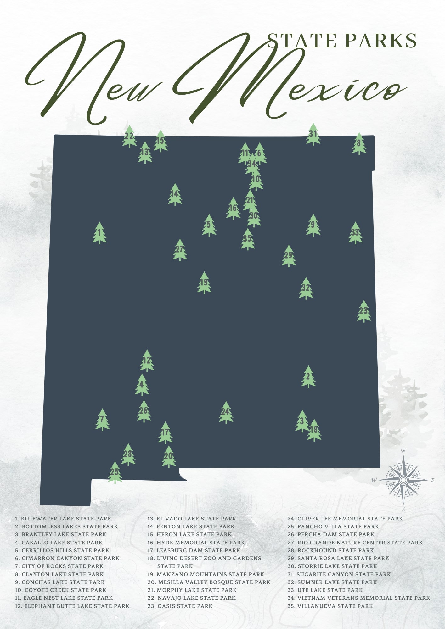Printable New Mexico State Parks Map