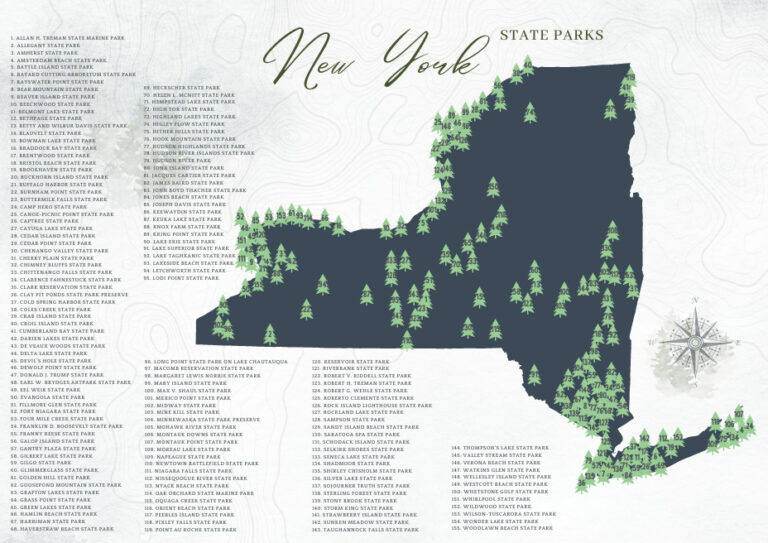New York State Park Map 155 Amazing - Printable New York State Parks Map 768x543