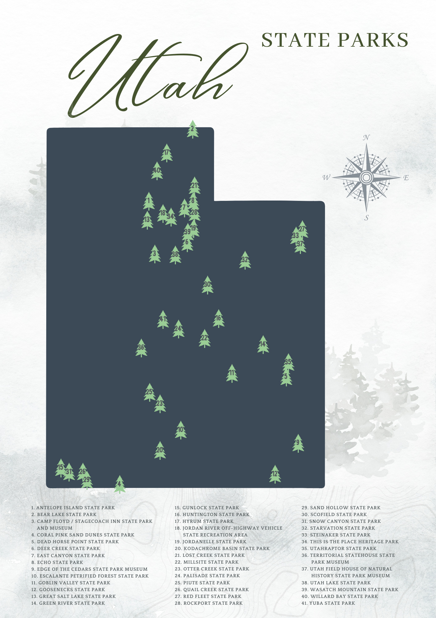 Printable Utah State Parks Map