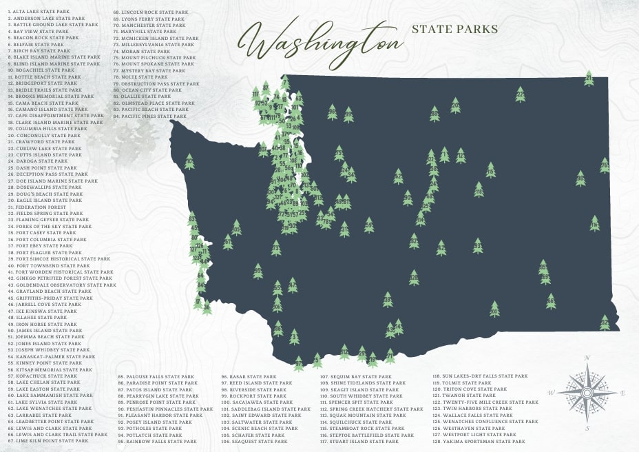 Printable Washington State Parks Map