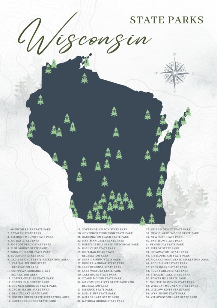 Wisconsin State Park Map The Ultimate WI Parks List