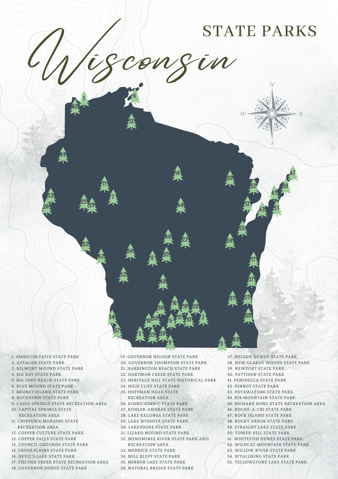 Printable Wisconsin State Parks Map