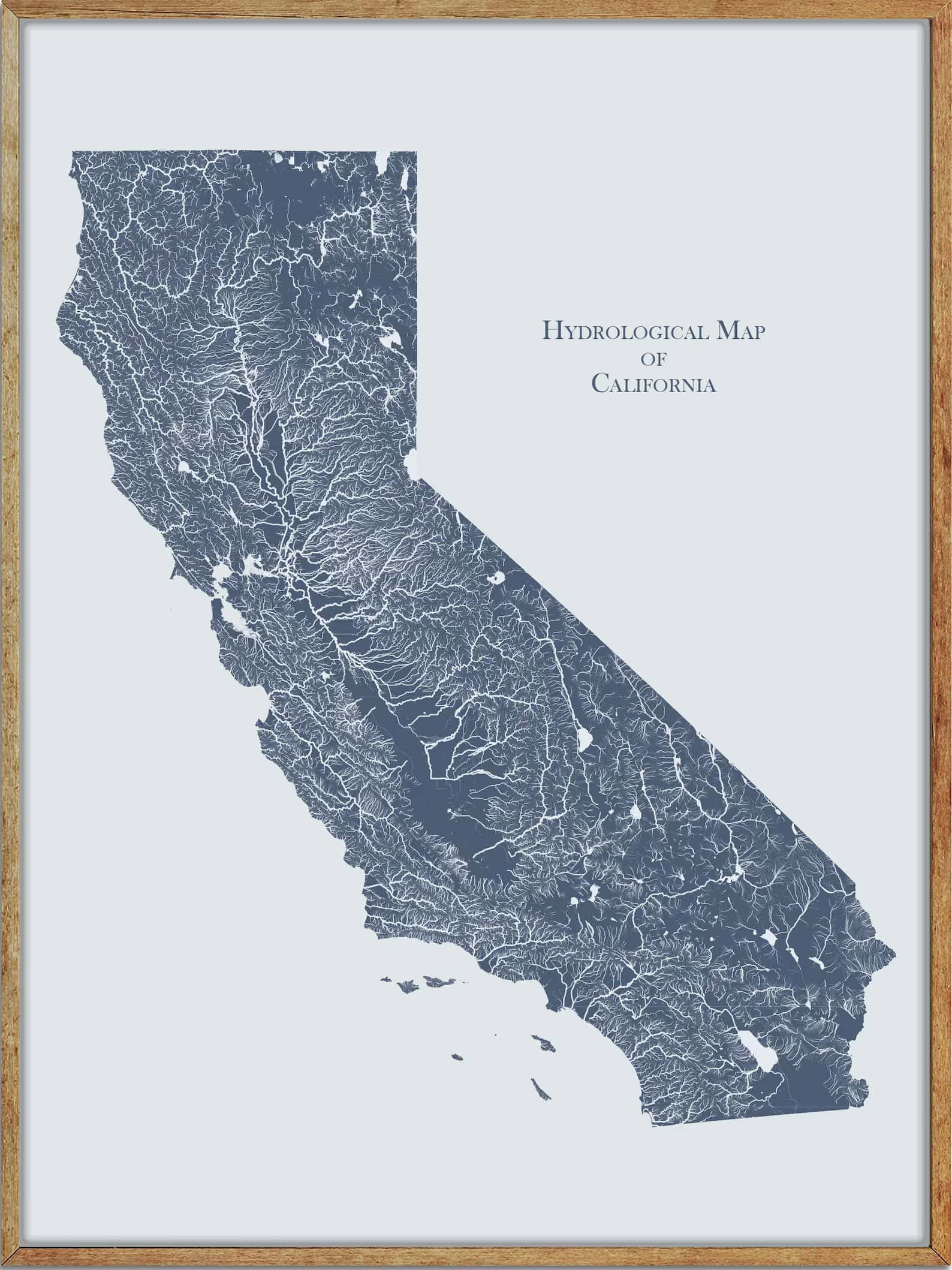 Printable California Lakes and Rivers Map