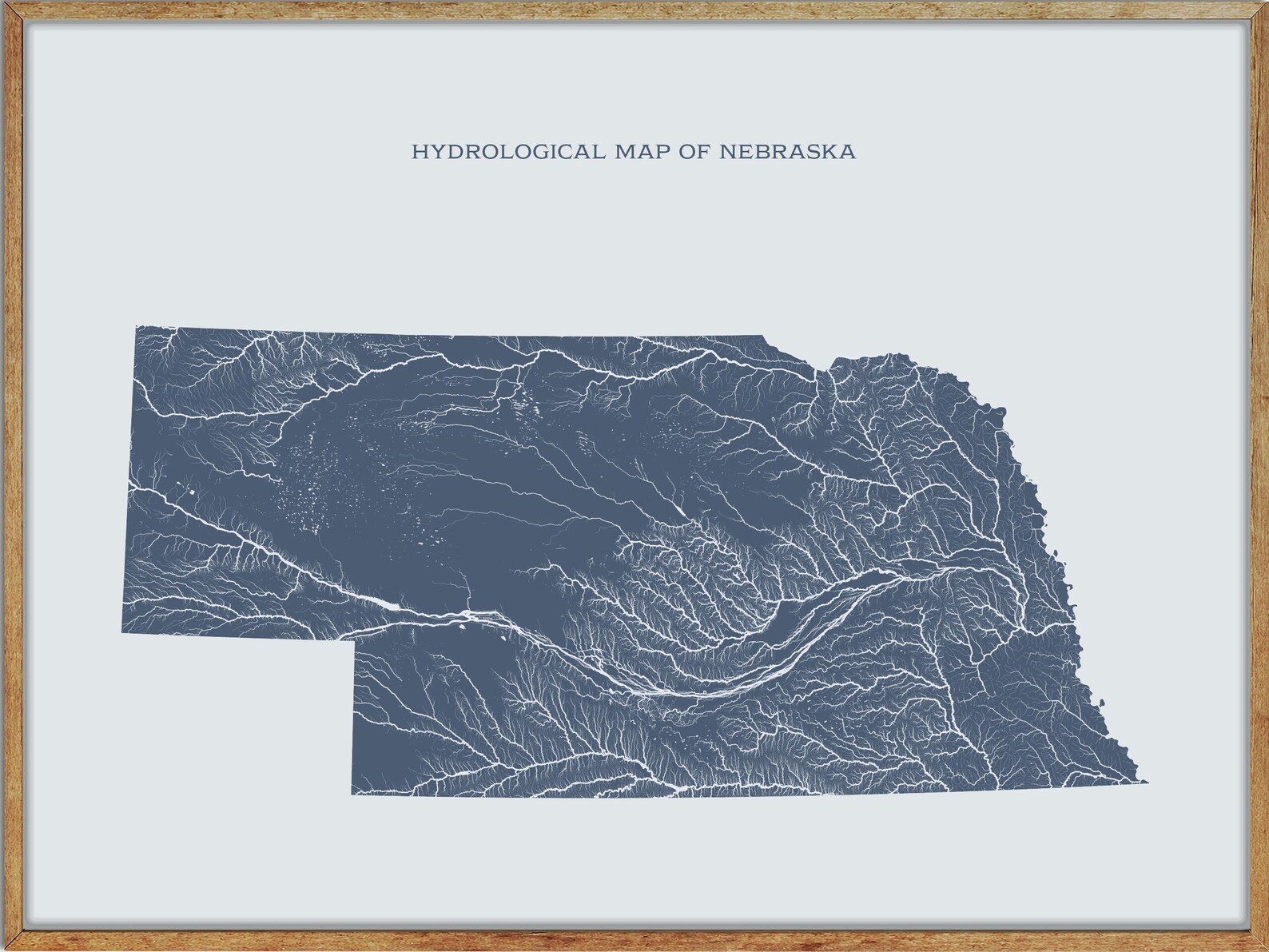 Printable Nebraska Lakes and Rivers Map