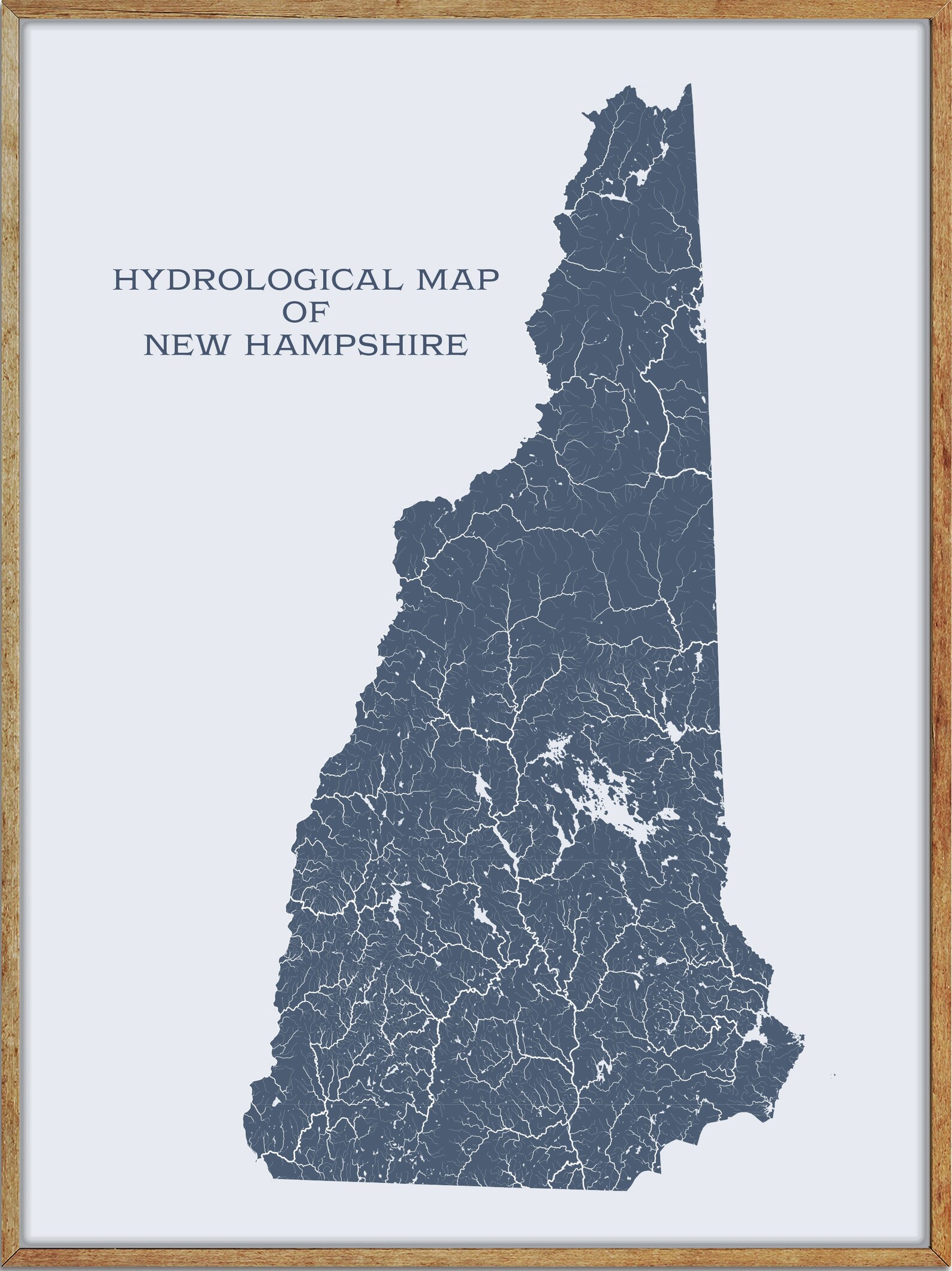 Printable New Hampshire Lakes and Rivers Map