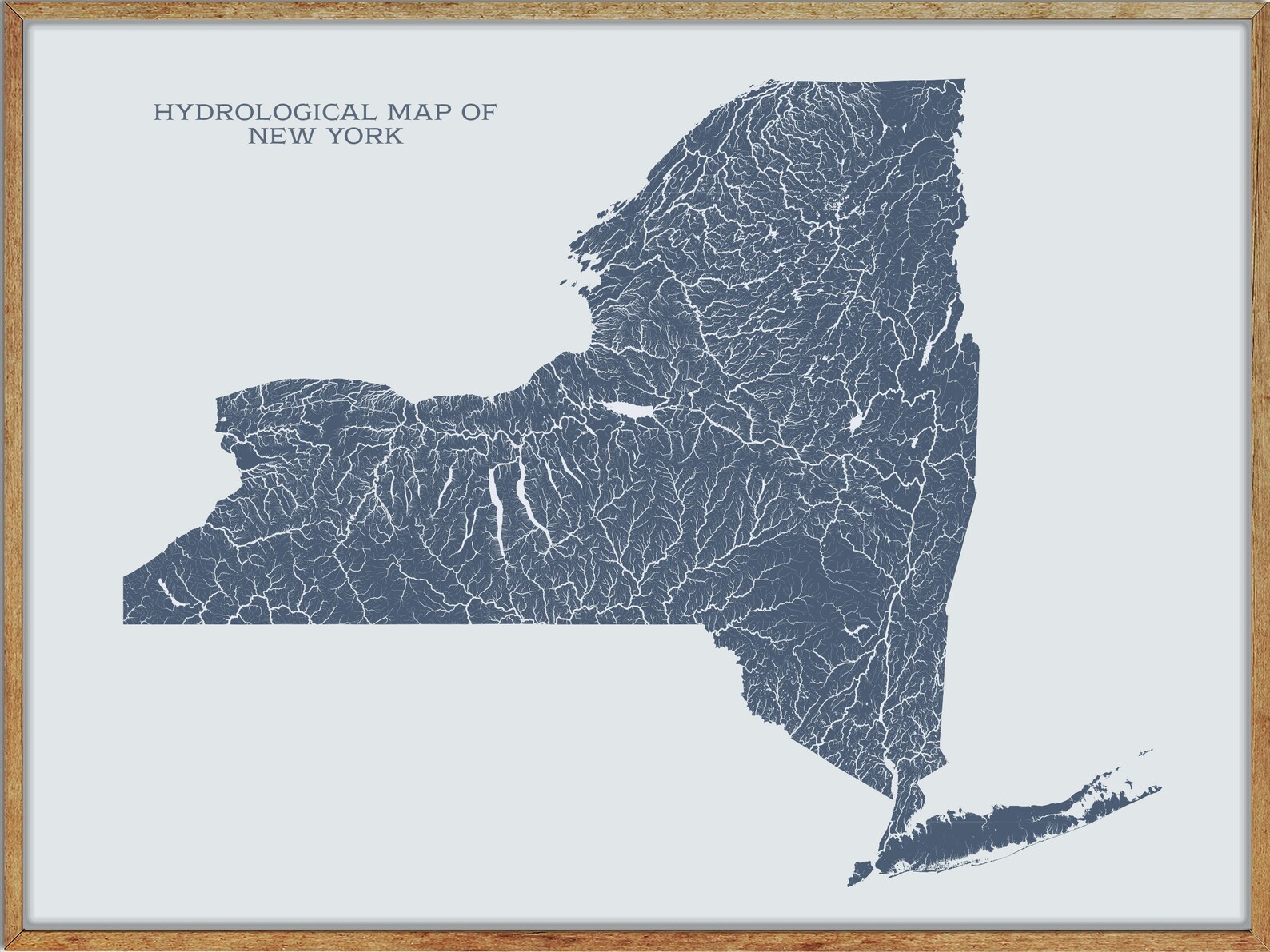 Printable New York Lakes and Rivers Map