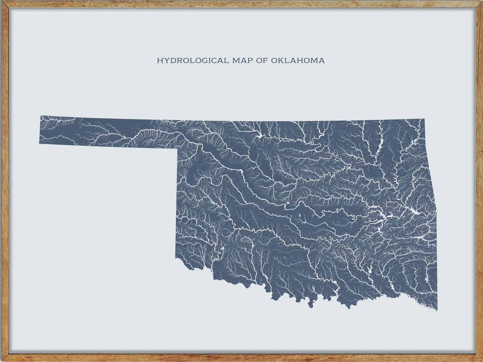 Printable Oklahoma Lakes and Rivers Map