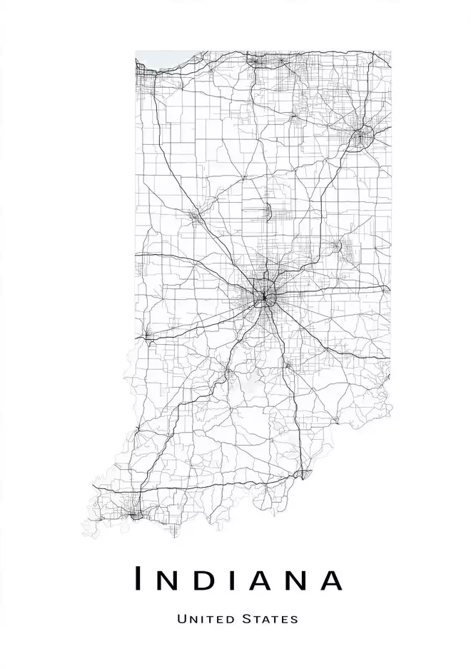 Indiana Map With Cities and Highways