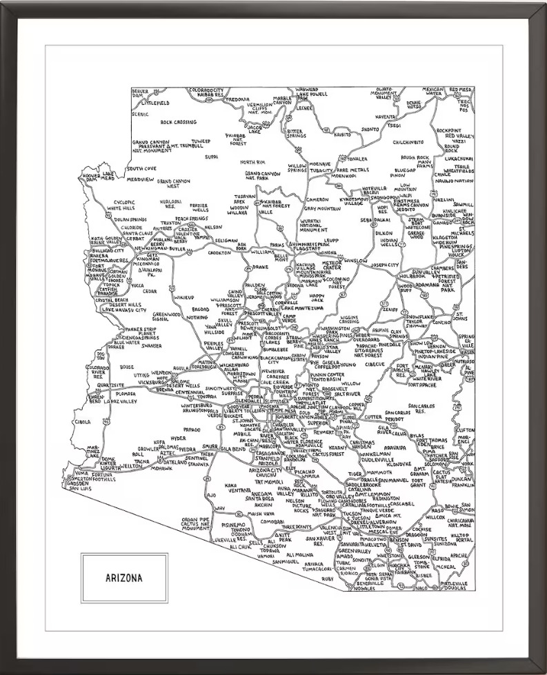 Printable Arizona Cities and Highways Map