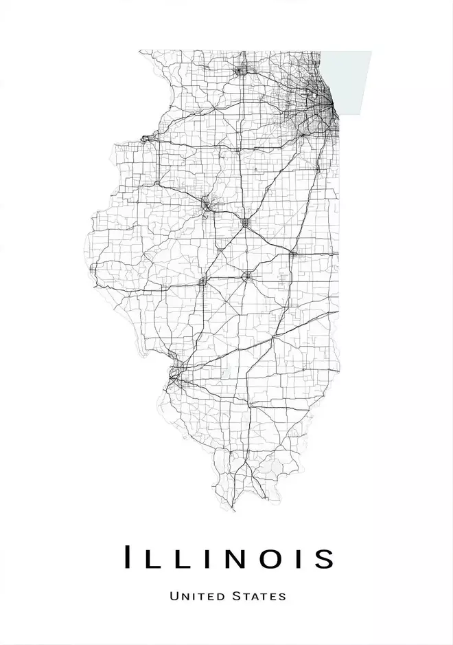 Printable Illinois Map With Cities and Highways