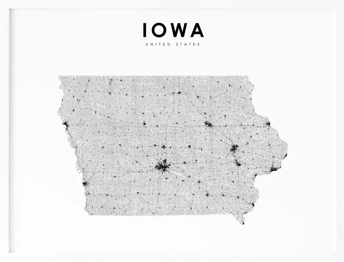 Printable Iowa Map With Cities and Highways
