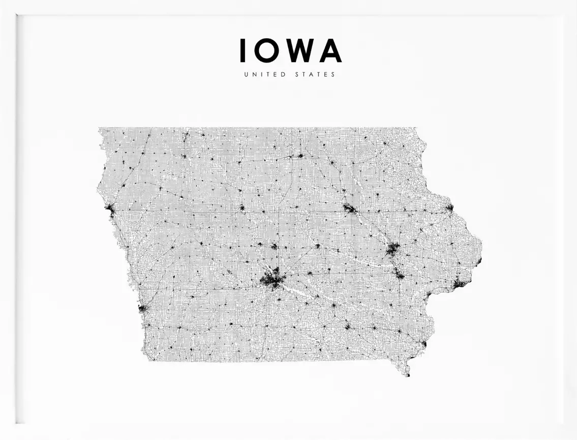 Iowa Map With Cities and Highways: Clear and Convenient 1 Printable Iowa Map With Cities and Highways