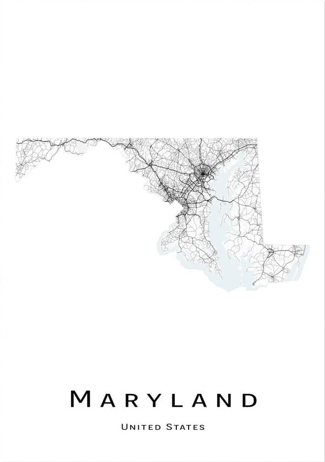Maryland Map With Cities and Highways: Explore With Ease 1 Printable Maryland Map With Cities and Highways
