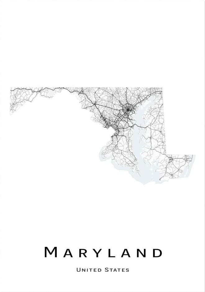 Printable Maryland Map With Cities and Highways