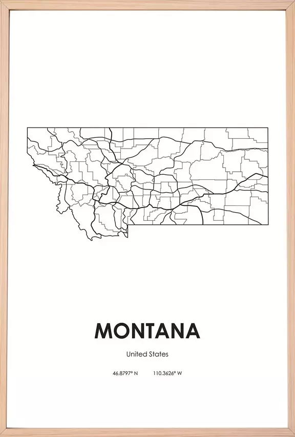 Printable Montana Map With Cities and Highways