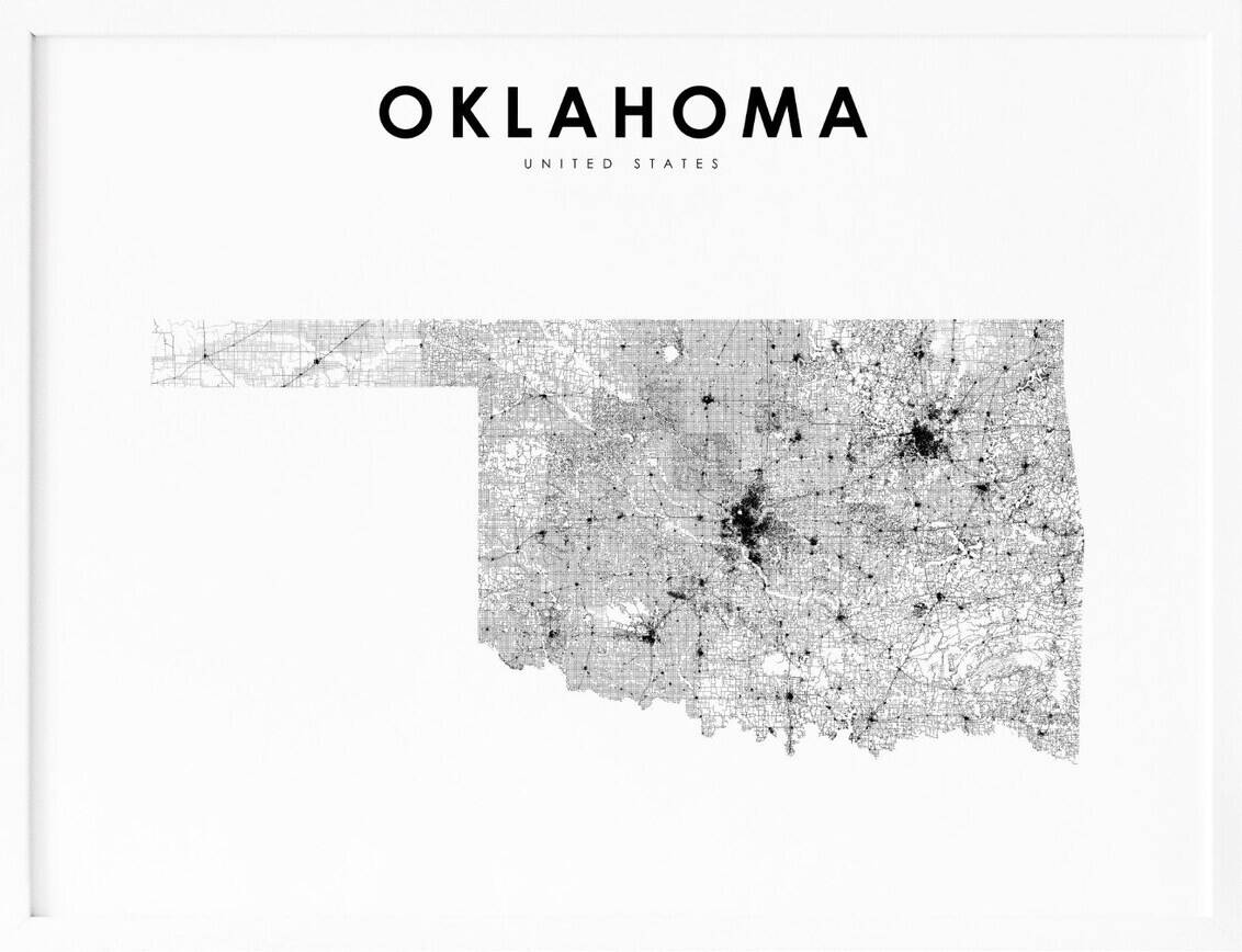 Printable Oklahoma Map With Cities and Highways