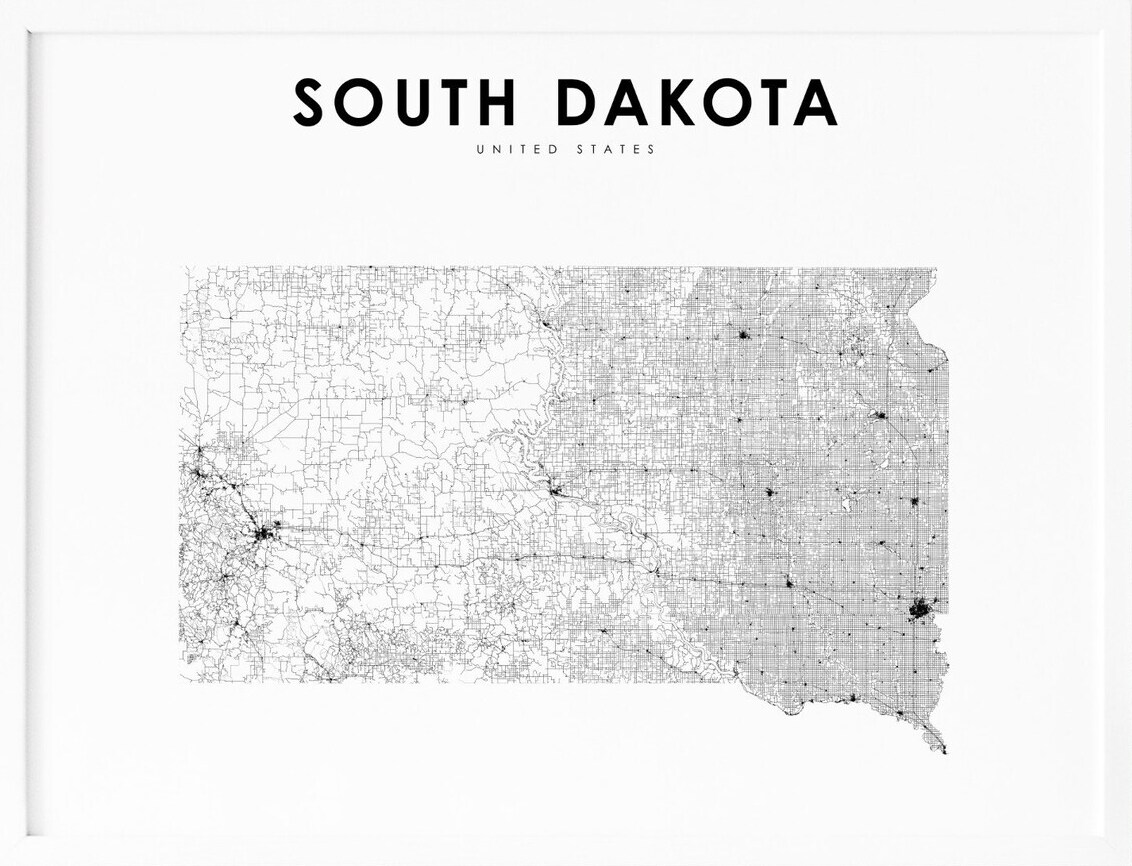 Printable South Dakota Map With Cities and Highways