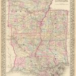 1880 County map of the states of Arkansas, Mississippi and Louisiana