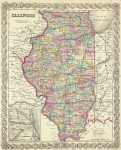 1856 Atlas Map of Illinois