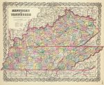 1856 Atlas Map of Kentucky & Tennessee