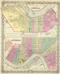 1856 Atlas Map of City Of Louisville Kentucky